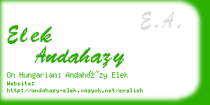 elek andahazy business card